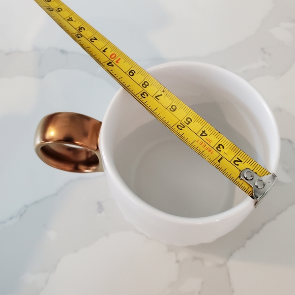 Starbucks Coffee Mug White,  Gold Handle, 2013 Diamond Embossed Textured Cup - Picture 9 of 9